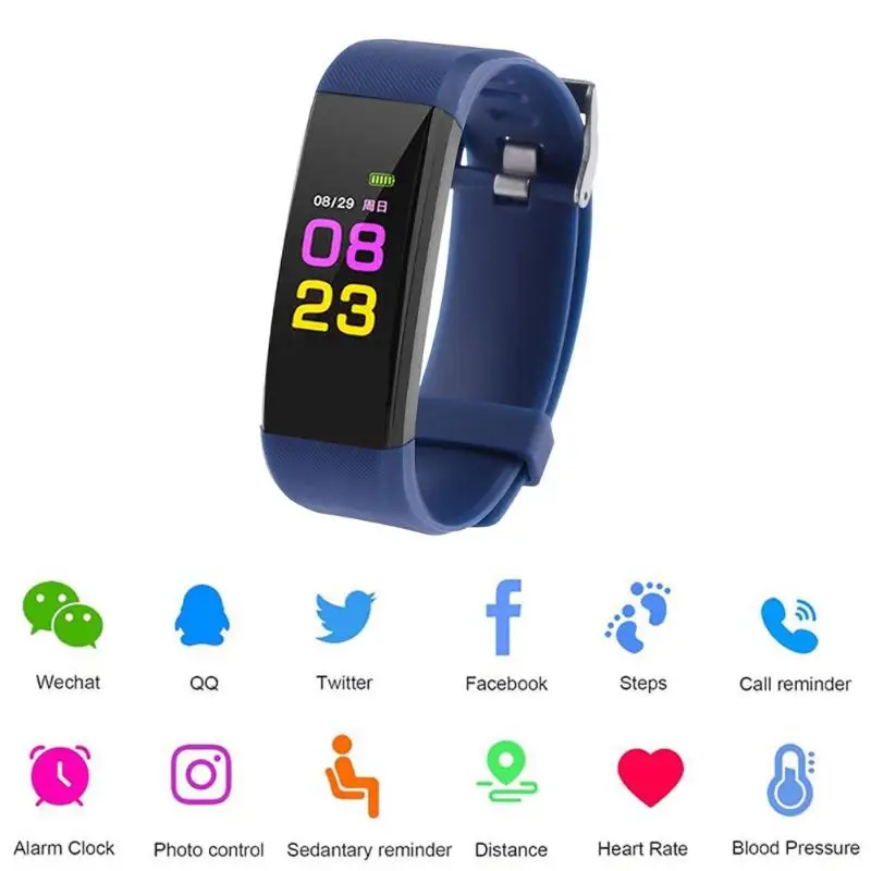 Цветной ЖК экран 115 плюс умный Браслет фитнес трекер пульсометр|Смарт-браслеты| |