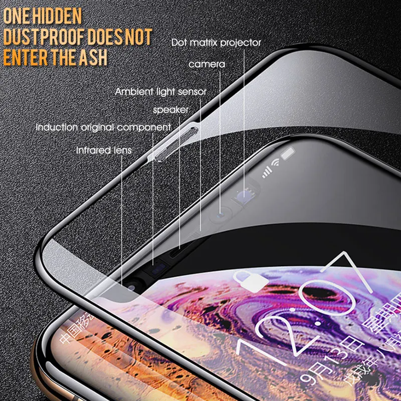 Защитное стекло 30D с закругленными краями и полным покрытием для iPhone X XS MAX 7 8 6 6s Plus