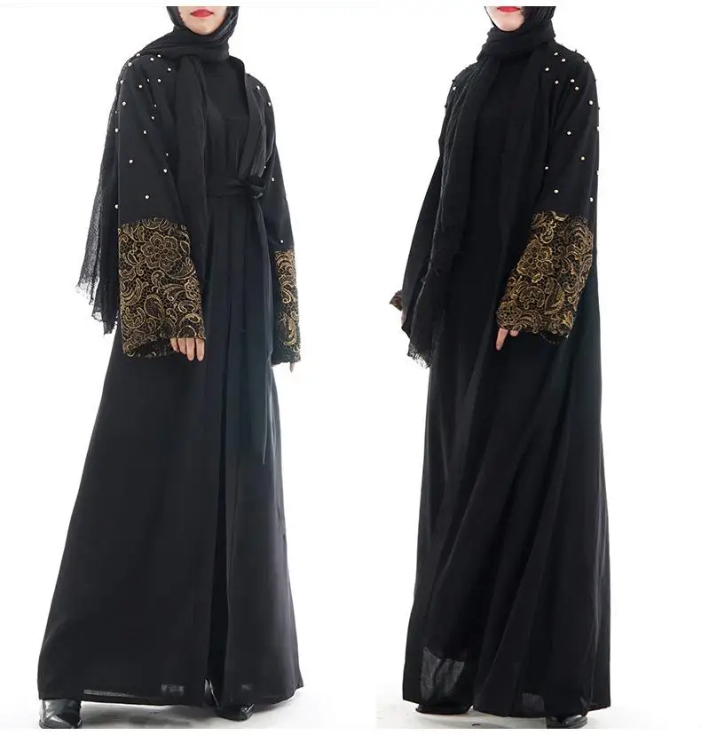 Женский мусульманский кардиган с открытыми плечами Abaya мусульманское платье