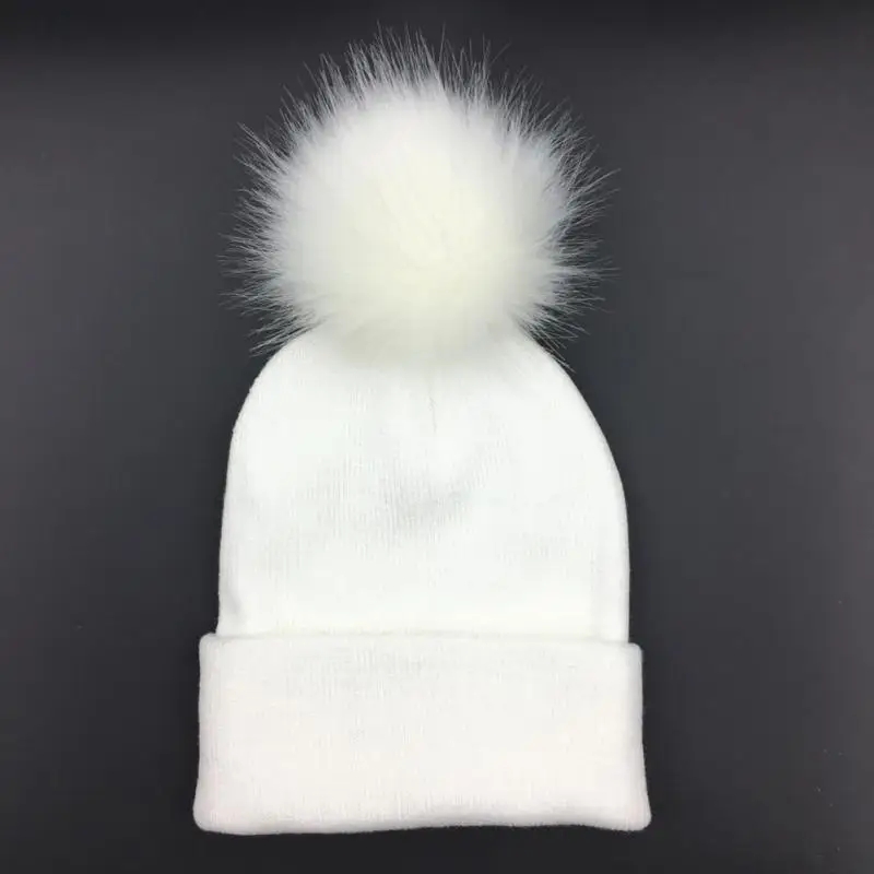 Шерстяная Большая Меховая помпон женская шапочки шапка Skullies пушистые шапки