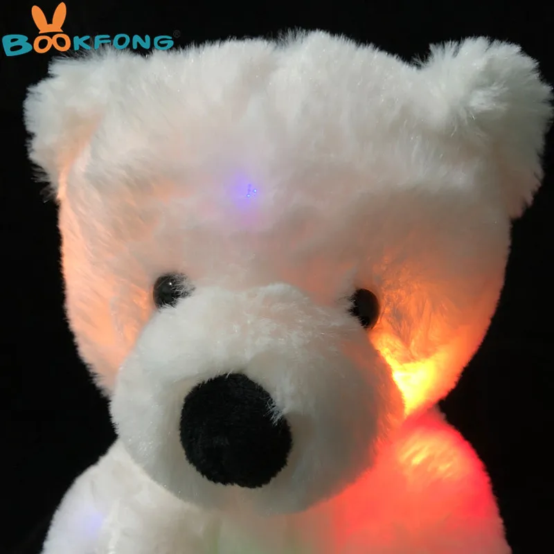 

23CM Colorful Glowing Polar Bear Luminous Plush Toys LED White Bear Stuffed Lovely Christmas Gifts for Kids