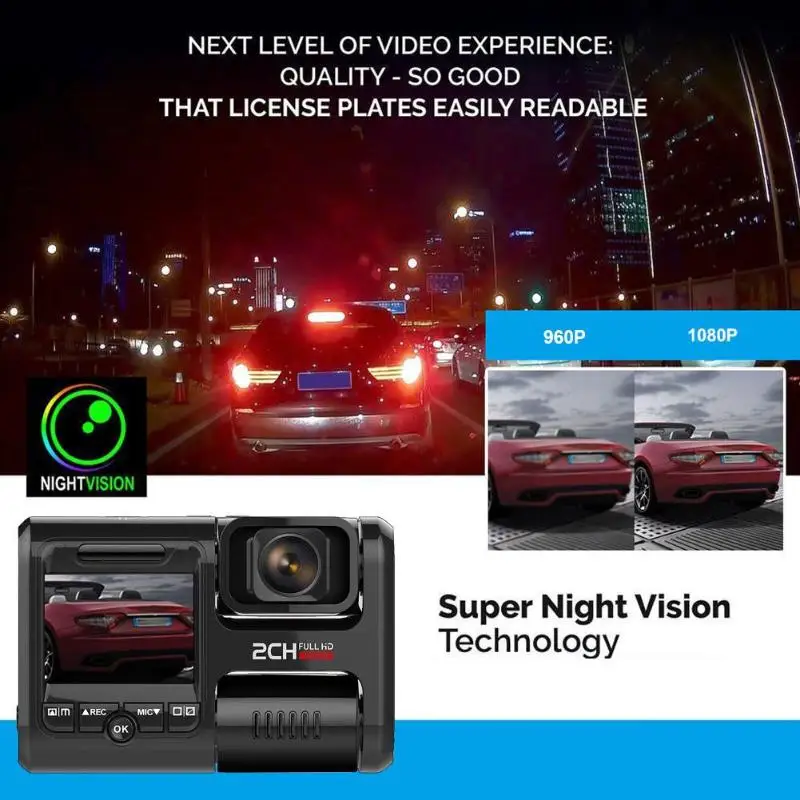 T692C Автомобильная электроника Двойной регистратор 2 0 дюйма LCD 1080P FHD двойной