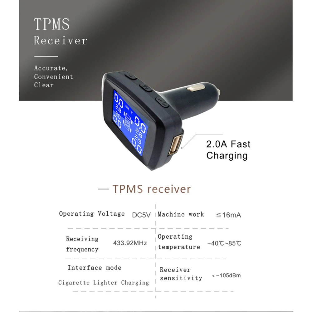 1 шт. беспроводной TPMS ЖК-дисплей для автомобиля диагностическая система контроля