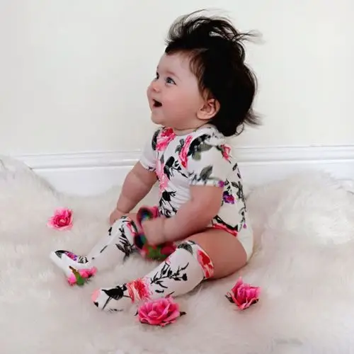 0-18M Pudcoco 2Pcs Toddler Newborn Baby Girl Floral Bodysuit + Leg Warmer Jumpsuit Clothes Outfit | Детская одежда и обувь