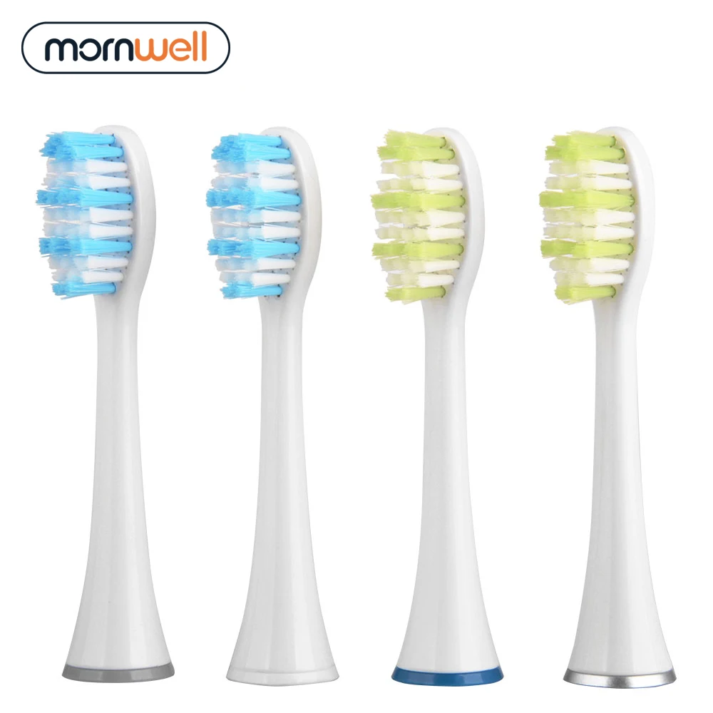 

Mornwell 4pcs White Standard Replacement Toothbrush Heads with Caps for Mornwell D01/D02 Electric Toothbrush