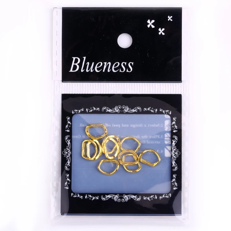 Blueness 3D Золотой неровный металлы шпильки дизайн ногтей маникюр 10 шт украшения для