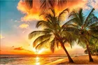 Картина из квадратныхкруглых страз с изображением морского побережья, кокосового дерева, 5D, для самостоятельной вышивки, картина для стразы, Декор для дома, подарок