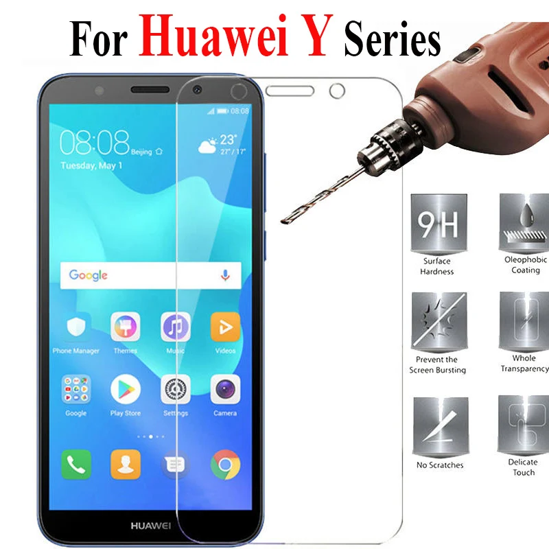 Защитное стекло для Huawei Y5 Y7 Y6 Prime 2018 Защита экрана Y9 Ii Huavey закаленное пленка с