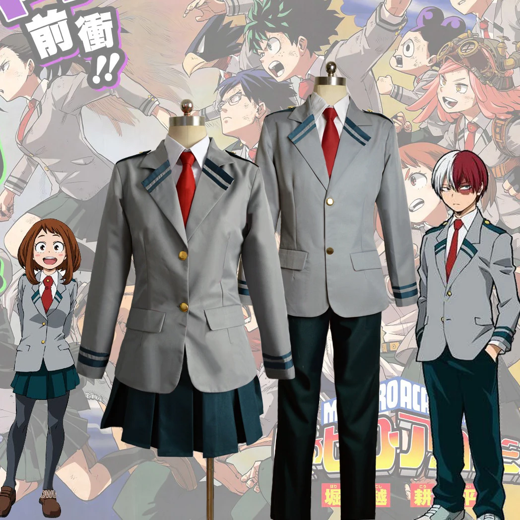 Anime Boku no Hero Academia cosplay costume My School Uniform Suit Midoriya Izuku Bakugou Katsuki Uraraka Ochako | Тематическая