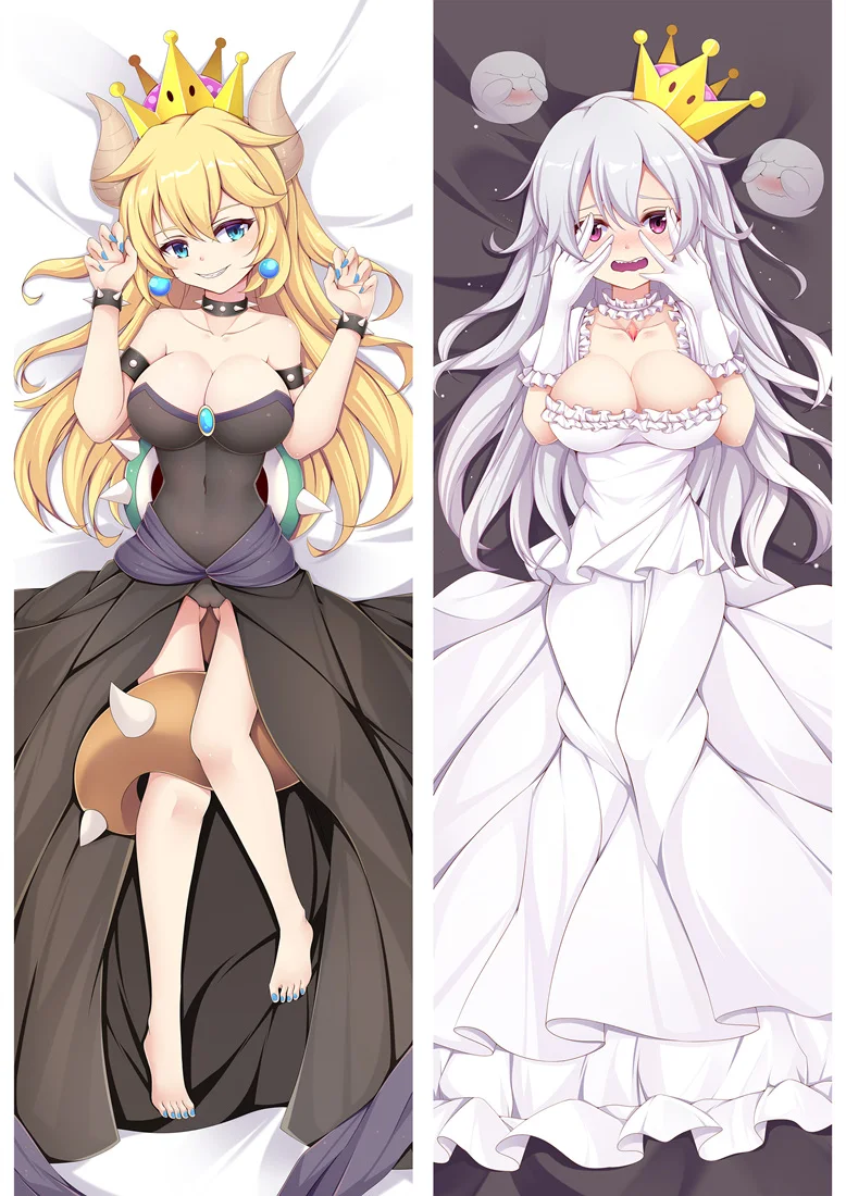 

Japanese Anime Characters sexy girl bowsette & princess king Hugging body Pillowcase Dakimakura Pillow case cover