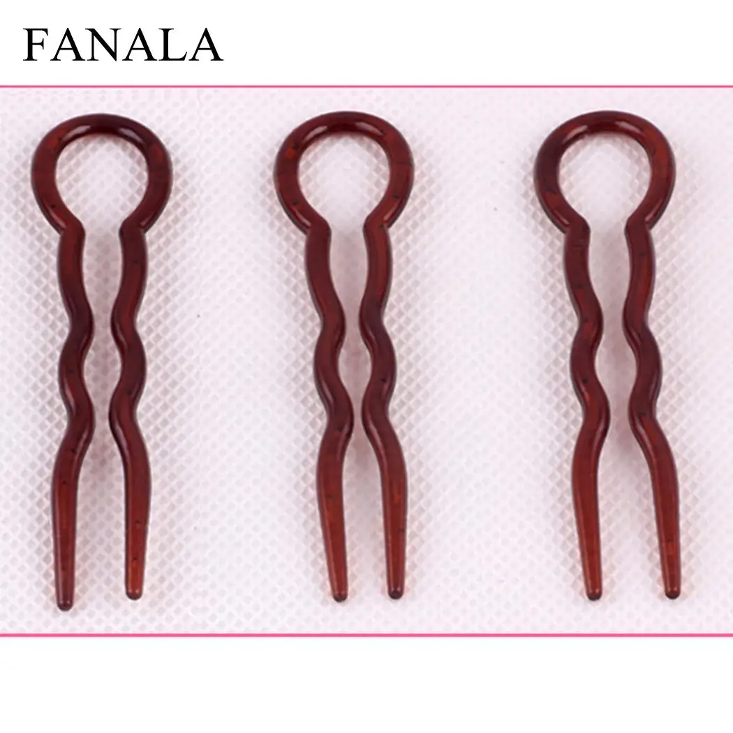 3 шт. милые модные заколки для волос повседневные однотонные черные коричневые