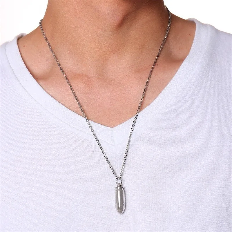 Маленькое ожерелье с пулей для мужчин кулон из нержавеющей стали унисекс военный