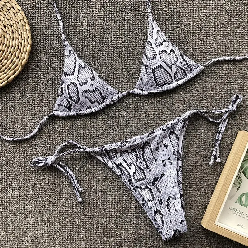 Mossha Snake print women bikini 2019 bathers Sexy brazilian swimsuit female biquini Push up swimwear bathing suit set new |