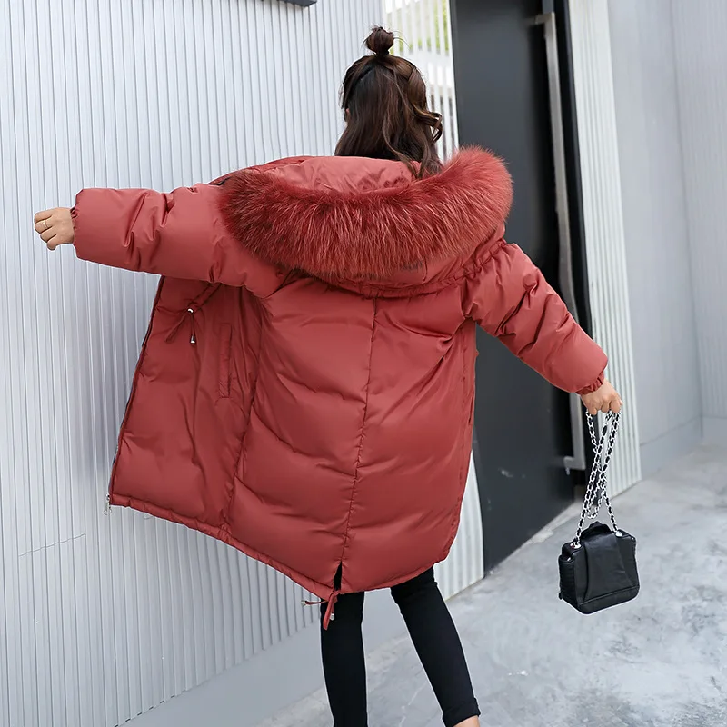 2019 Rushed Polyester Zipper High Waist Standard Winter Korean New Cotton-padded Clothes Long Self-cultivation Heavy Seta Code | Женская