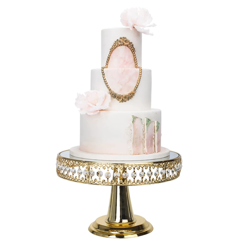 

Gold & Silver Metal Cake Stand Cake Tray Wedding Dessert Table Decoration