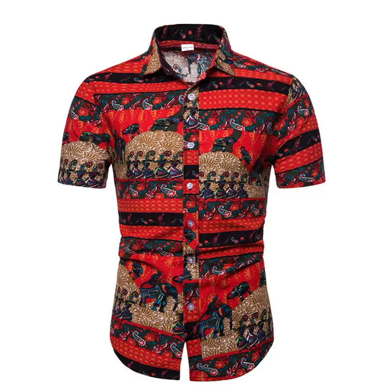 Mens Summer Fashion Beach Hawaiian Shirt Brand Slim Fit Short Sleeve Floral Shirts Casual Holiday Party Clothing Camisa M-5XL | Мужская