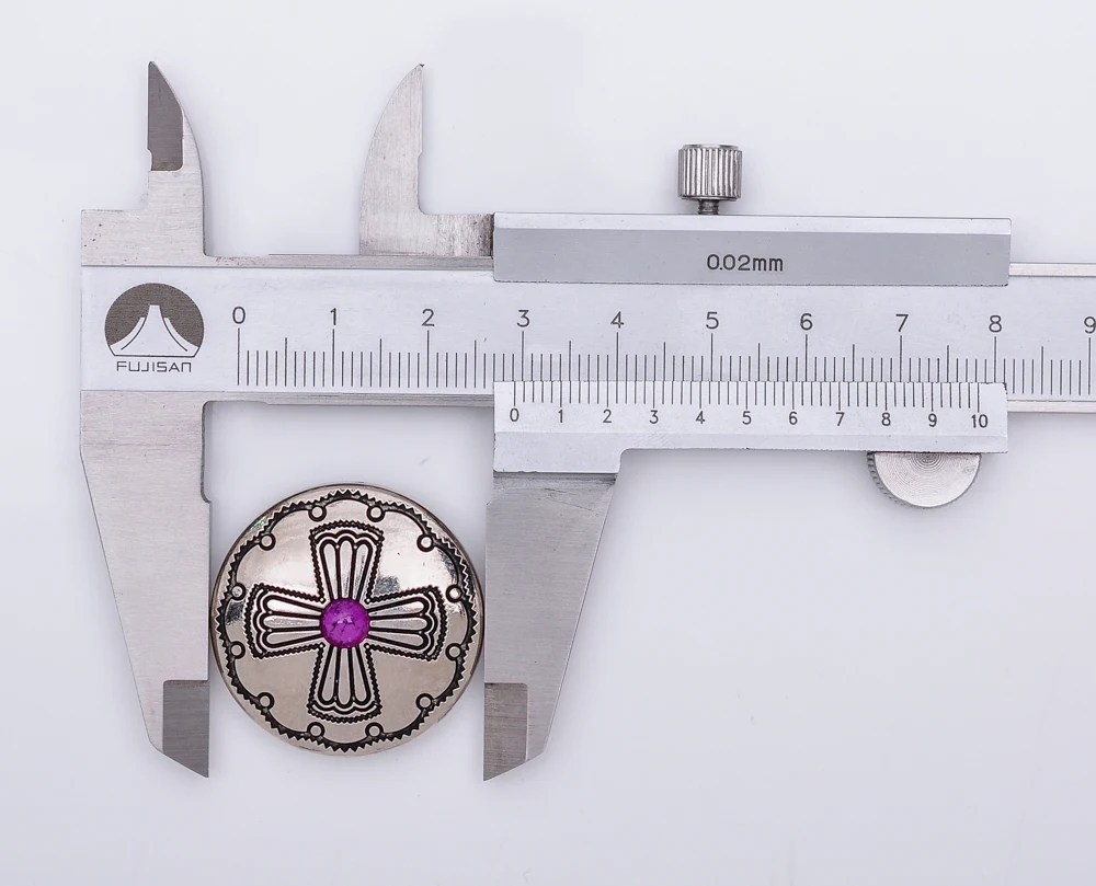 10pc 29MM Silver PURPLE Bead Windwill Cross Engraved DIY Craft Saddle Conchoes Screw Back | Украшения и аксессуары