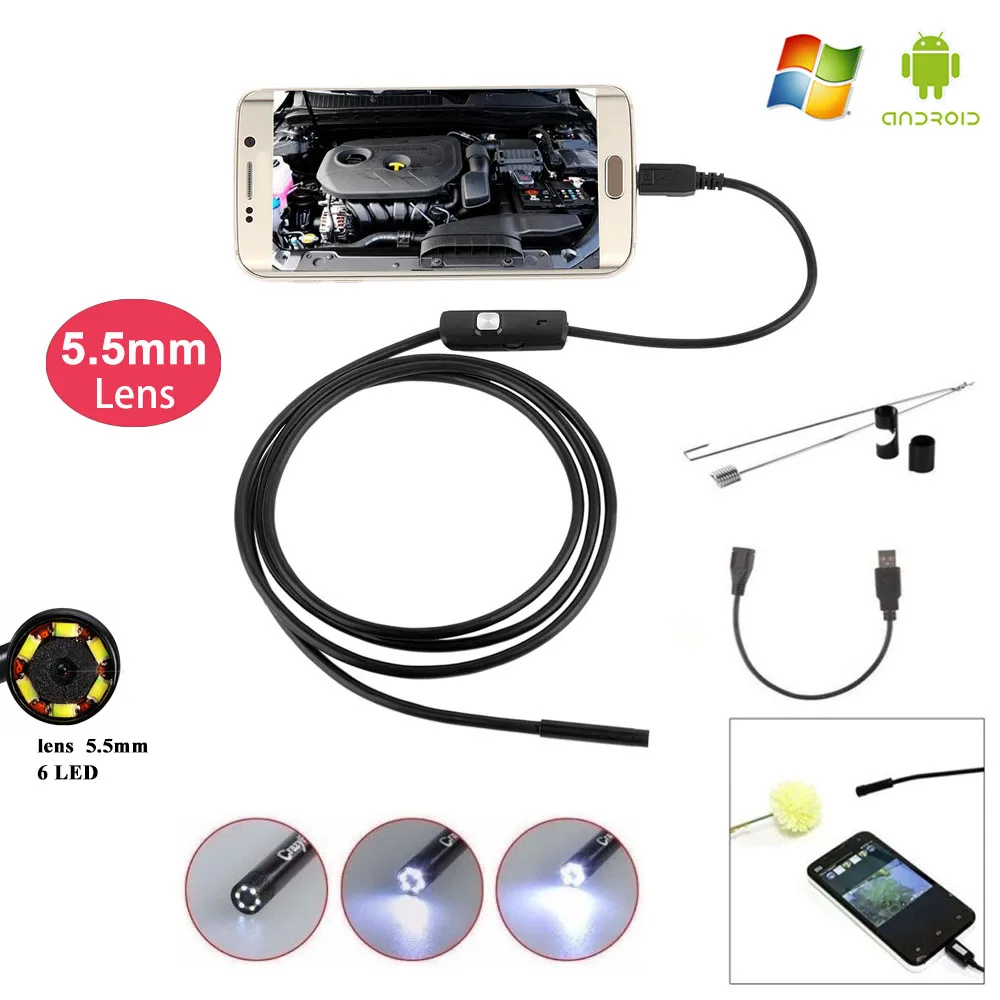 EastVita USB-эндоскоп для Android Камера 5 мм объектив USB эндоскопа Водонепроницаемый Borescope