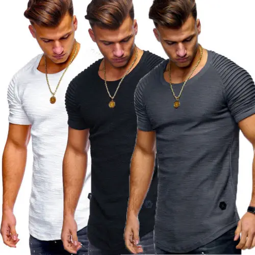 Новинка 2018 года лето для мужчин Slim Fit O средства ухода за кожей шеи короткий рукав