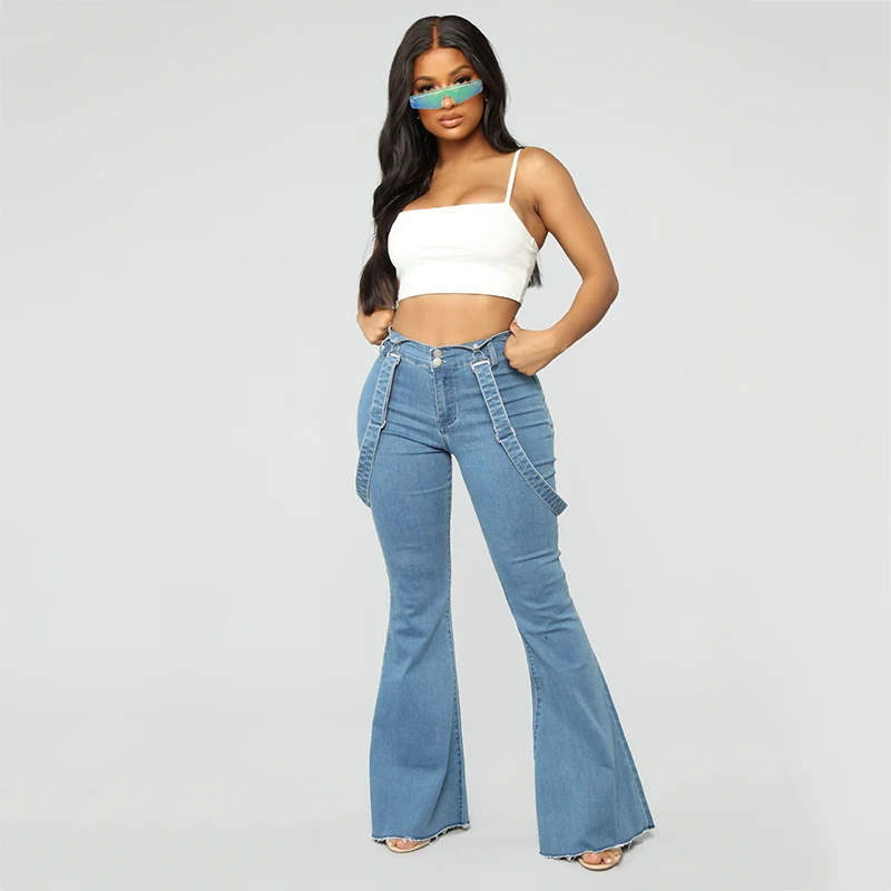 Фото Chrleisure Denim Jeans Womens High-waist Wide Leg Women 2019 Sping Summer Pocket New For Женская одежда Chrleisure Denim Jeans Womens High-waist Wide Leg Women 2019 Sping Summer Pocket New For Женская одежда