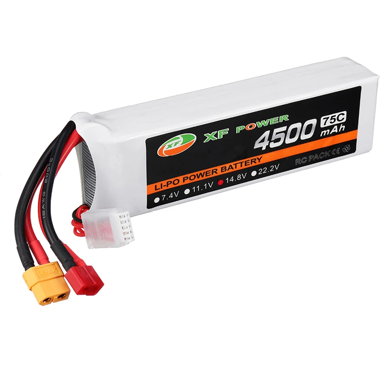 Lipo аккумулятор XF Power 14 8 в 4500 мА/ч 75C с разъемом T/XT60 для Skyhunter RC самолет Мультикоптер
