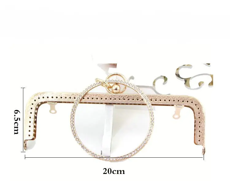 20cm Square Bracelet Handle Imitation Diamond -Studded Metal Purse Frame DIY Handbag Accessories 2pcs/lot Obag | Багаж и сумки