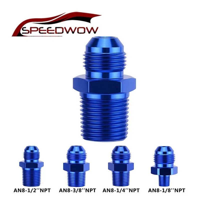 SPEEDWOW Алюминий нитки прямой переходная труба мазут фитинг для шланга мужской AN8 до