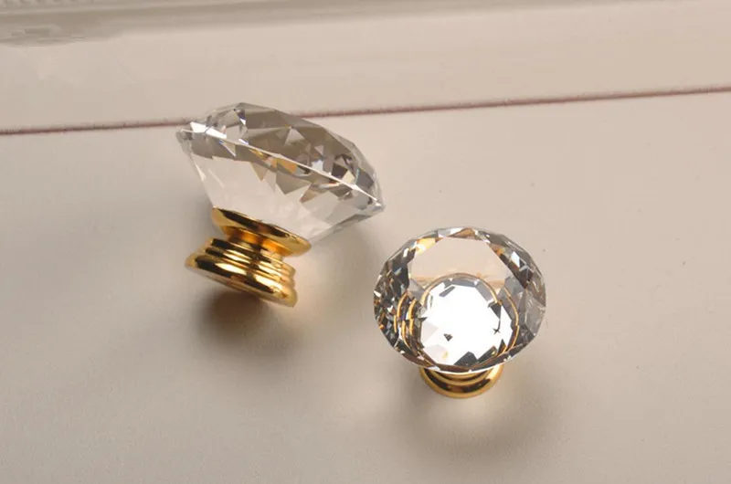 Crystal Gold Cupboard Knobs Handle Pulls Glass Dresser Kitchen Cabinet Door Furniture Hardware | Обустройство дома