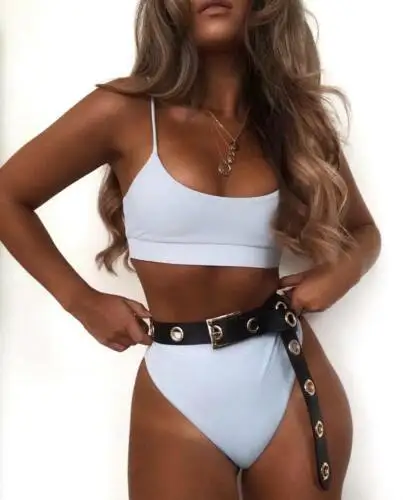 Пикантные 2 шт. для женщин бикини с эффектом пуш ап Комплект Высокая талия