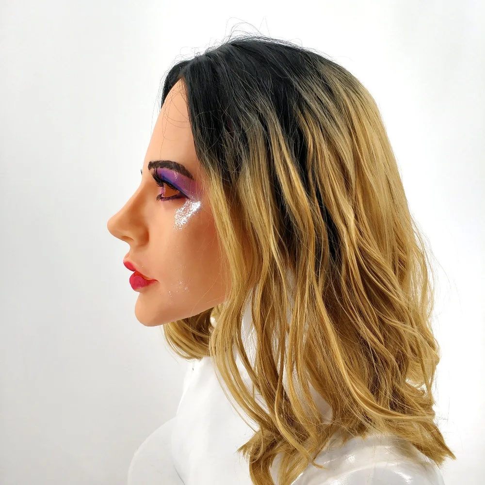 

Top quality Silicone female silicone crossdresser masquerade masks men rubber face halloween cosplay mask