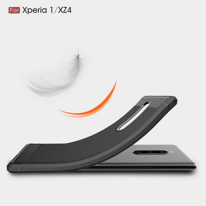 Luxury Carbon Fiber Soft Silicone Case Cover For Sony Xperia 1 XZ4 Compact XZ3 XZ2 Premium XZ1 XZ XZS XA3 XA2 Plus XA1 |