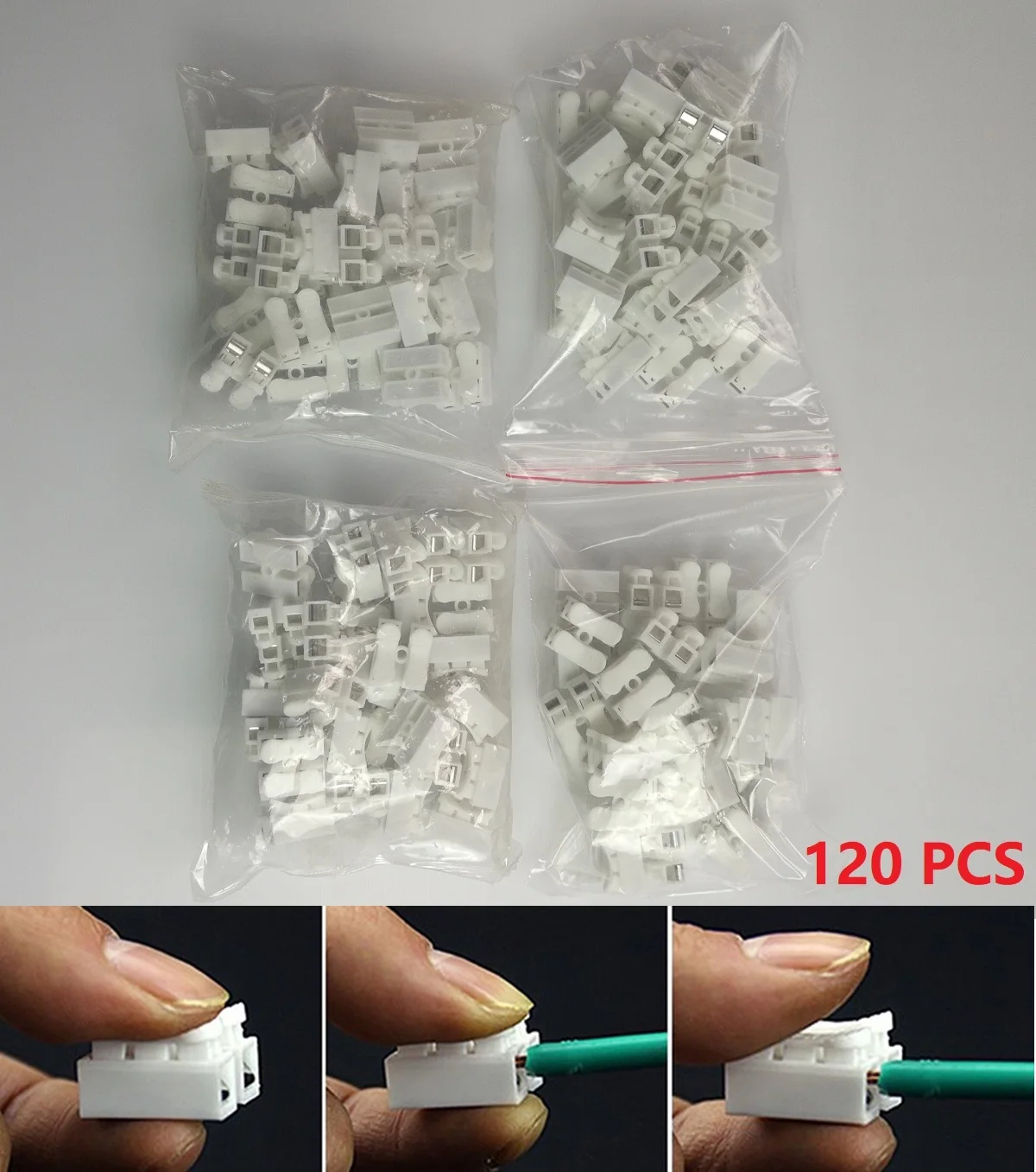 120pcs электрическая 2 контактный кабель Разъемы двойной разъем CH2 быстрый фиксатор