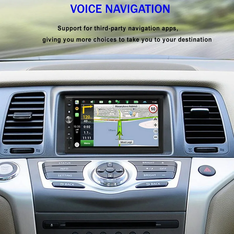 7 'ƈ Дин Радио авторадио Зеркало Ссылка сзади Камера DVR Bluetooth для Apple Carplay и Android