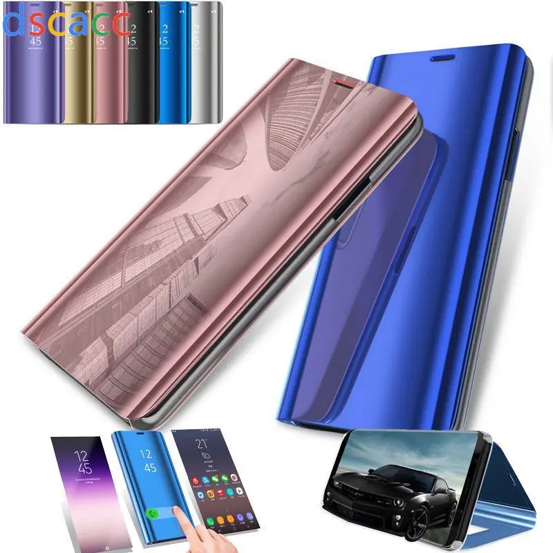 Зеркальный кожаный чехол-книжка Dscacc для Huawei P9 P10 Plus P20 pro Mate 20pro 8 10 9 10Pro 20 X Honor lite |