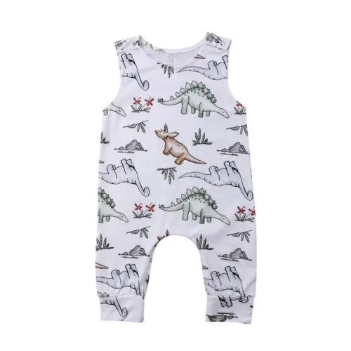 Newborn Toddler Baby Boys Girls Dinosaur Long Romper Jumpsuit Clothes Outfits Size 0-24M | Детская одежда и обувь