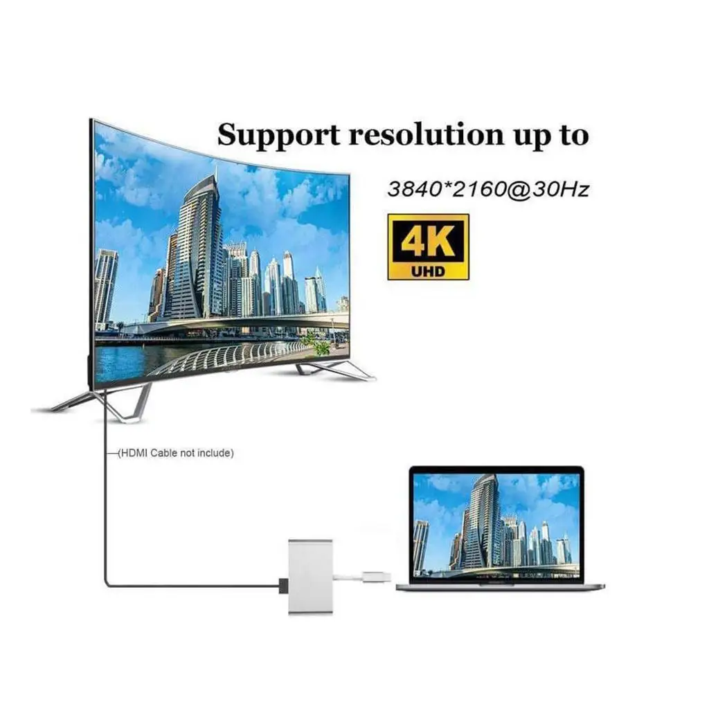 Usb type C адаптер многопортовый AV конвертер с 2 USB 3 0 в HD мультимедийный интерфейс