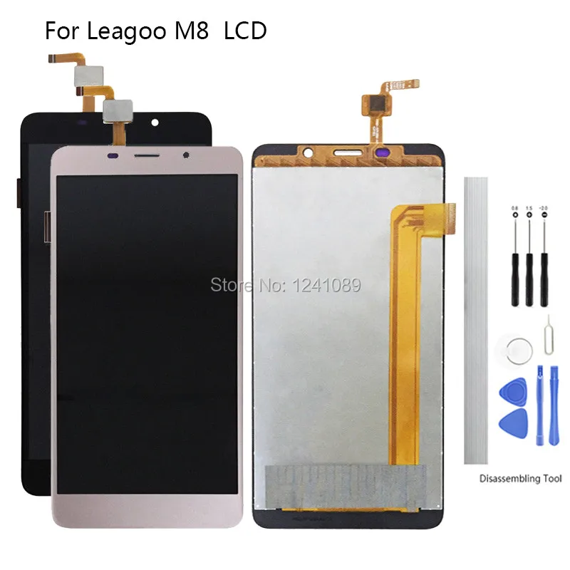 Сменный экран дисплея для Leagoo M8 LCD сенсорный 5 7 дюйма 720*1280 черный золотой