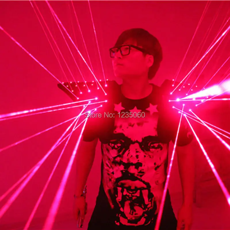 Горячая Распродажа Laserman костюмы плеча DJ красной лазерной робот костюм жилет