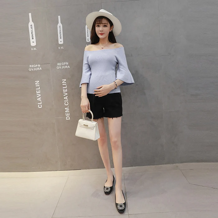 Весна/Лето 2020 шорты для беременных женщин джинсы живота модные белые с высокой