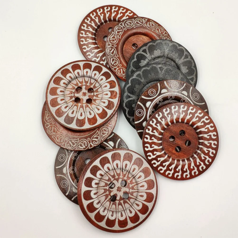 Резные пуговицы большого размера в стиле ретро с 4 отверстиями 6 см | Дом и сад