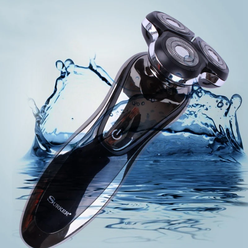 Surker Sk 320 двухцветная моющаяся Вращающаяся бритва с 3 головками перезаряжаемая
