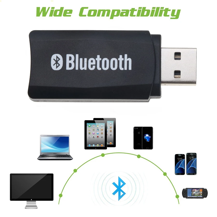 

USB Bluetooth Aux Wireless Portable Mini Car Kit Bluetooth Music mp3 Audio Receiver Adapter 3.5mm Stereo