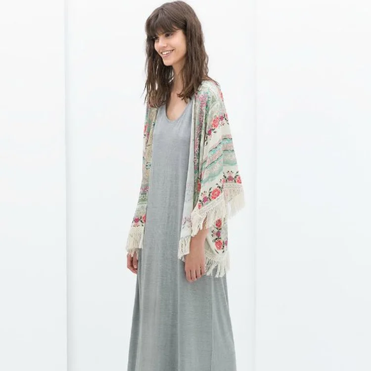 Gift Summer Women Fringed Tassel Shawl Cape Loose Batwing Sleeve Tops Shirt Holiday Casual Beach Cover Up |