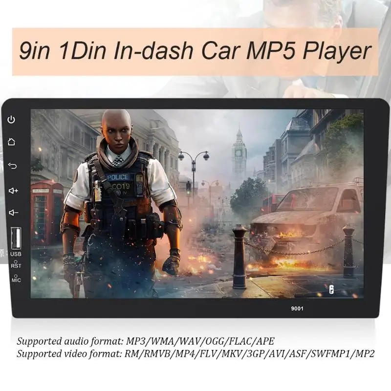 9in 1Din In dash Bluetooth стерео MP5 плеер AUX FM радио головное устройство USB 2 0 управление