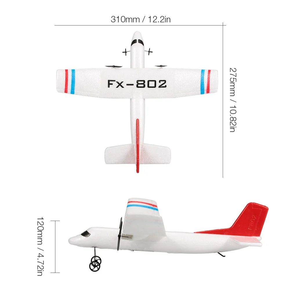 Flybear FX-802 2 4G 2CH пульт дистанционного управления планер 310 мм размах крыльев EPP микро