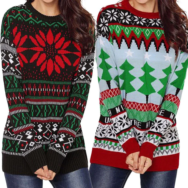 

Women/Men Christmas Hoodie 2019 Autumn Spring Crew Neck Long Sleeve Xmas Tree Printed Jumper Sweatshirt Pullover Tops Sweatshirt