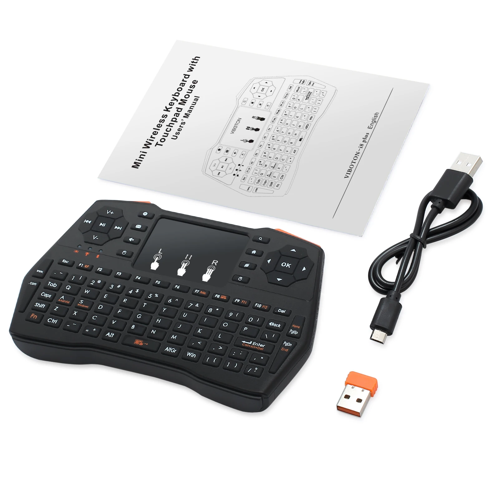 PROZOR Мини Беспроводная Клавиатура Тачпад 2 4G английский I8 plus для Android TV ноутбука Air