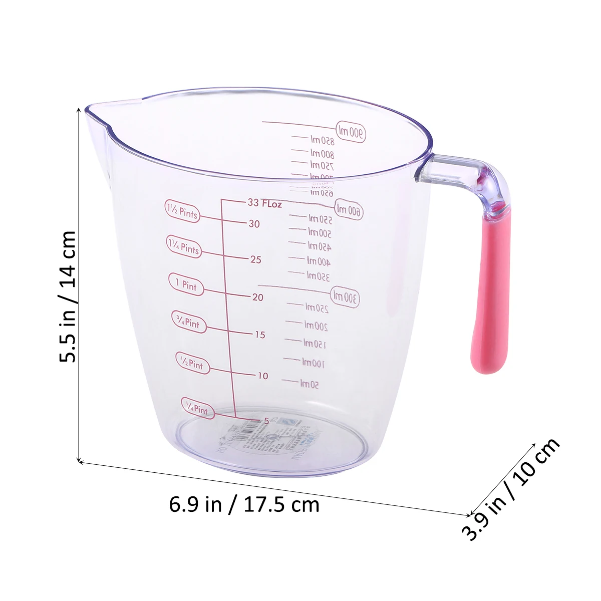 900ml Transparent Plastic Measuring Cup with Marking Scales Baking Kitchen Pitcher | Дом и сад