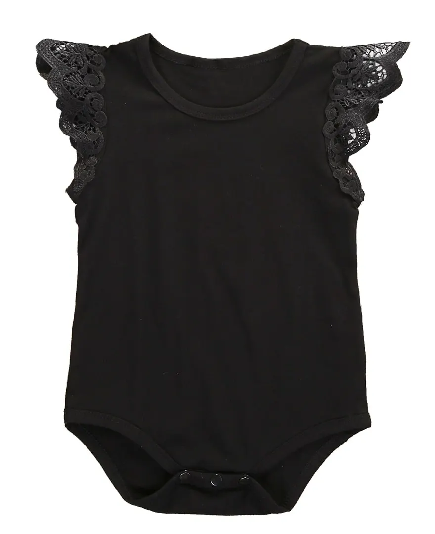2018 милый комбинезон для новорожденных девочек кружевной с открытыми плечами