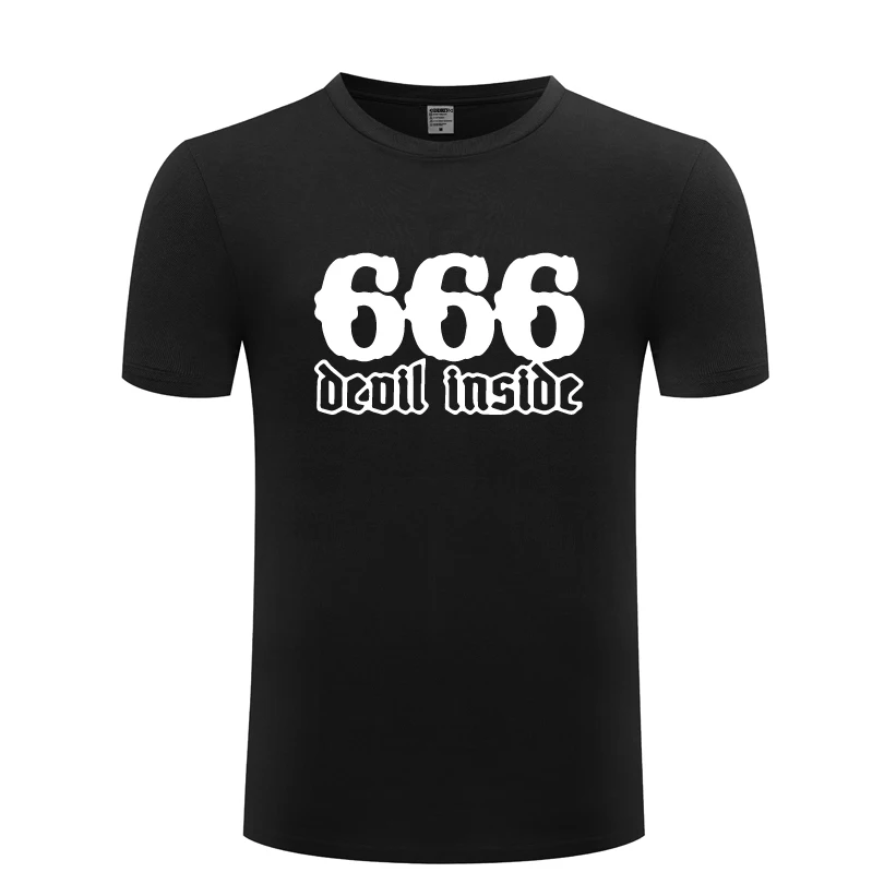 666 Devil Inside Funny Creative Mens Men T Shirt Tshirt 2018 New Short Sleeve O Neck Cotton Casual T-shirt Top Tee | Мужская одежда